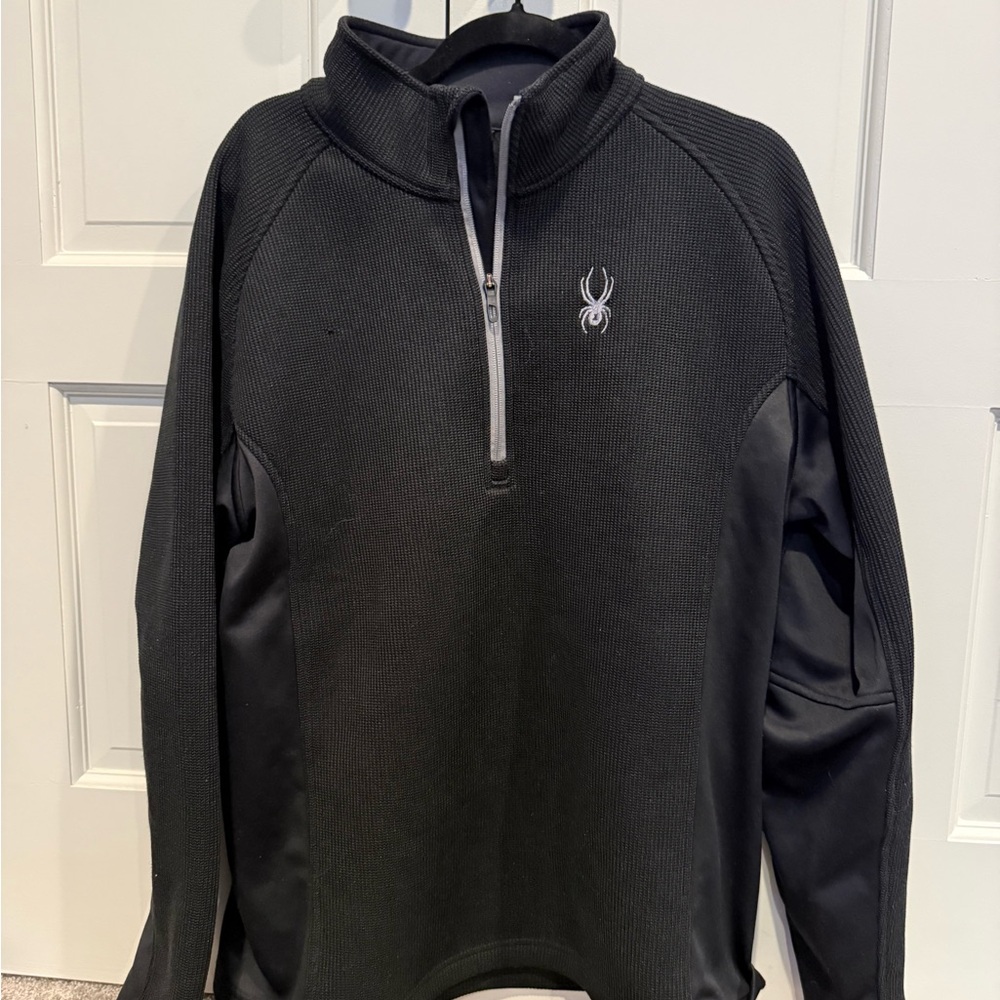 Spyder Men's Black Half-Zip Pullover with Contrast Zip